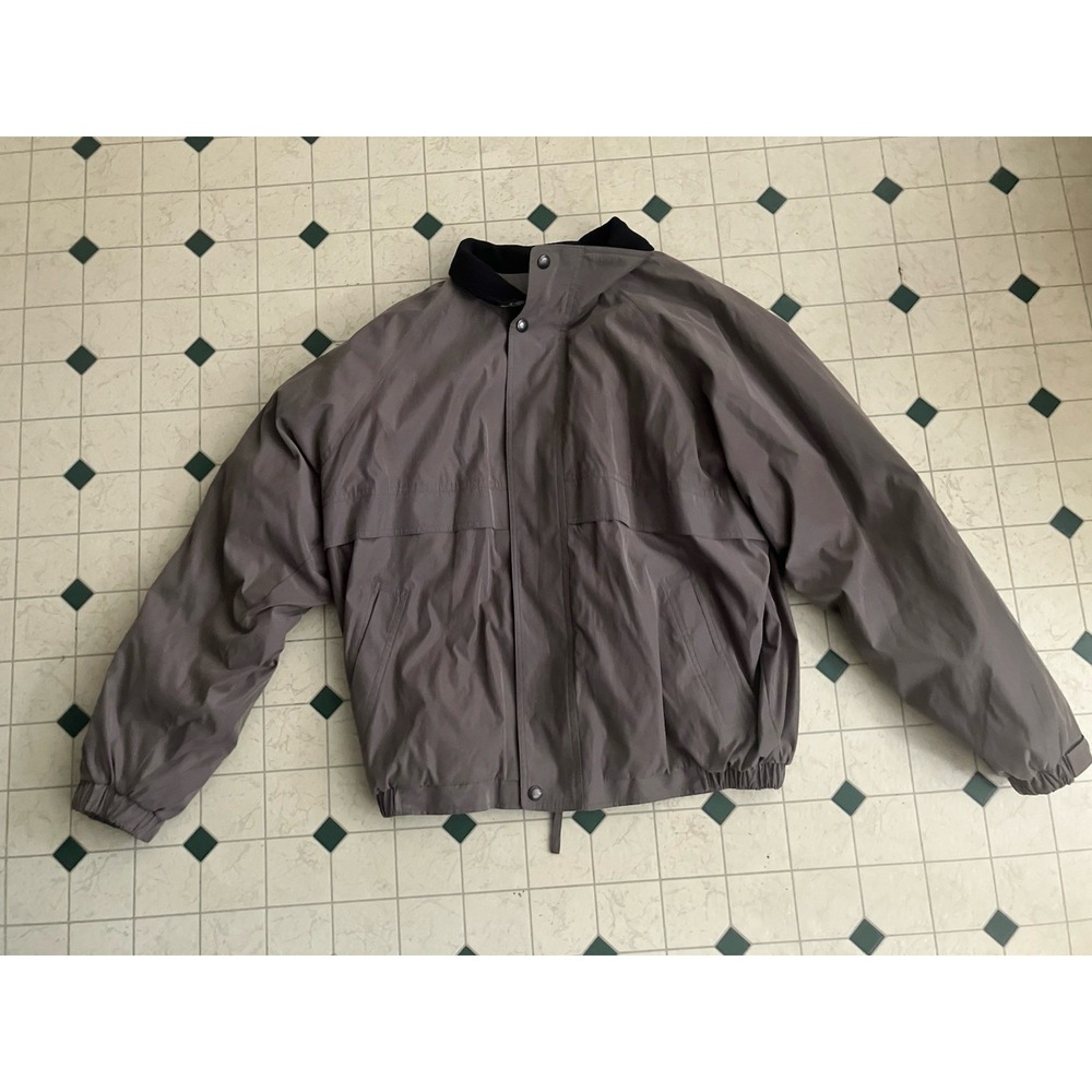 Claiborne Mens Lg Outerwear Long Slv Fullzip Lined Jacket Pockets Collar Grey